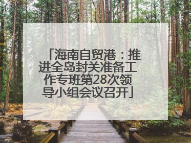 海南自贸港：推进全岛封关准备工作专班第28次领导小组会议召开
