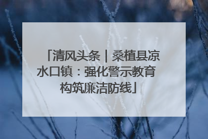 清风头条｜桑植县凉水口镇：强化警示教育 构筑廉洁防线
