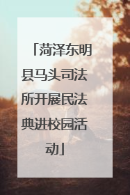 菏泽东明县马头司法所开展民法典进校园活动