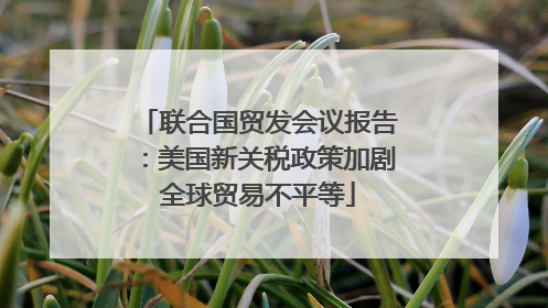 联合国贸发会议报告：美国新关税政策加剧全球贸易不平等