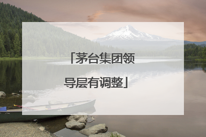 茅台集团领导层有调整