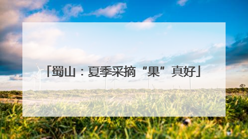 蜀山：夏季采摘“果”真好