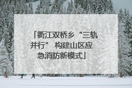 衢江双桥乡“三轨并行” 构建山区应急消防新模式