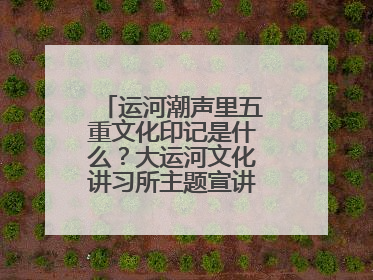运河潮声里五重文化印记是什么？大运河文化讲习所主题宣讲为市民揭秘