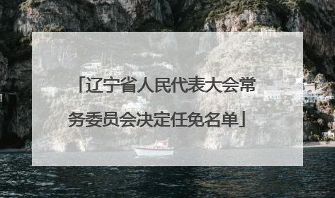 辽宁省人民代表大会常务委员会决定任免名单
