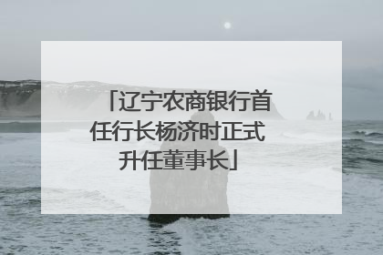 辽宁农商银行首任行长杨济时正式升任董事长