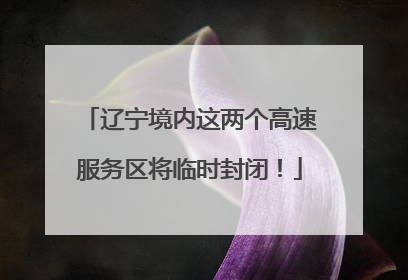 辽宁境内这两个高速服务区将临时封闭！