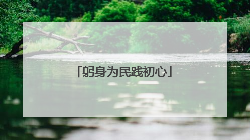 躬身为民践初心