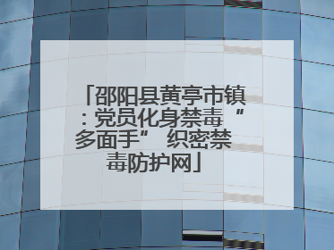 邵阳县黄亭市镇：党员化身禁毒“多面手” 织密禁毒防护网