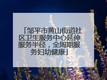 邹平市黄山街道社区卫生服务中心延伸服务半径，全周期服务妇幼健康