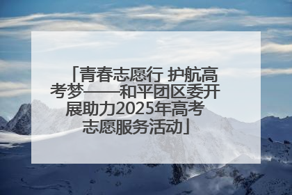 青春志愿行 护航高考梦——和平团区委开展助力2025年高考志愿服务活动