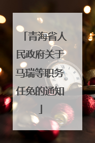 青海省人民政府关于马瑞等职务任免的通知