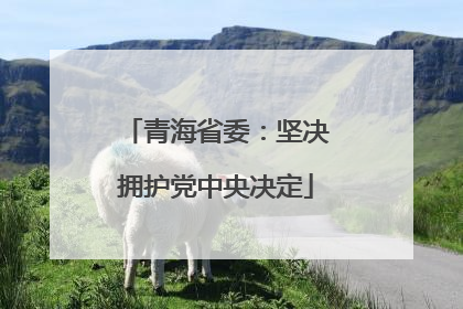 青海省委：坚决拥护党中央决定