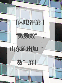 闪电评论丨“数数数”，山东跑出加“数”度
