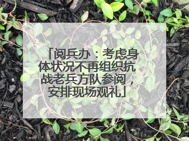 阅兵办：考虑身体状况不再组织抗战老兵方队参阅，安排现场观礼