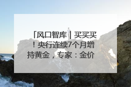 风口智库｜买买买！央行连续7个月增持黄金，专家：金价或仍易涨难跌