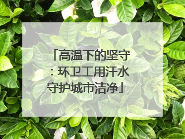 高温下的坚守：环卫工用汗水守护城市洁净
