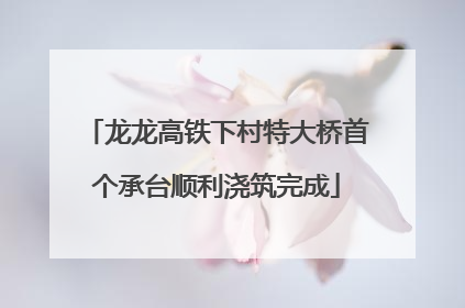 龙龙高铁下村特大桥首个承台顺利浇筑完成