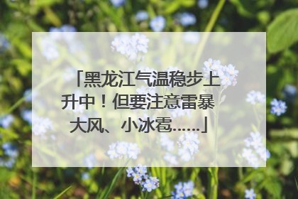 黑龙江气温稳步上升中！但要注意雷暴大风、小冰雹……